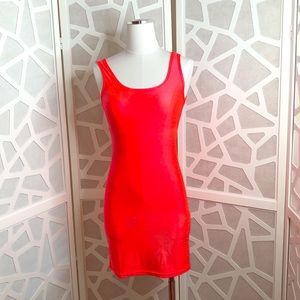 Coral body con dress